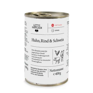 Sparpaket 6 x 400 g Lottis Häppchen Niere (Low Protein) / Rind & Huhn Hunde Nassfutter Markenware